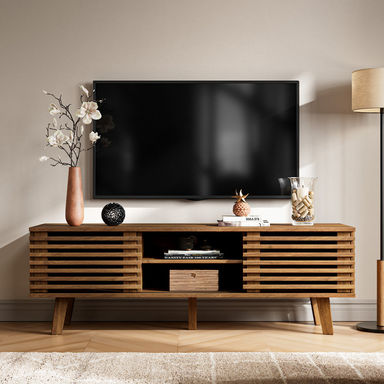 Caistor 59" TV Stand for TVs up to 65", Mid-Century Modern Entertaiment Centre with Shelves