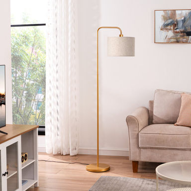 Ellingsworth 63'' Arched/Arc Floor Lamp with Dimmable Bulb and Remote Control