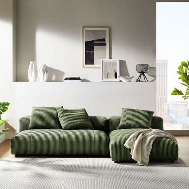 Canapé modulaire rembourré 2 pièces avec méridienne Solace