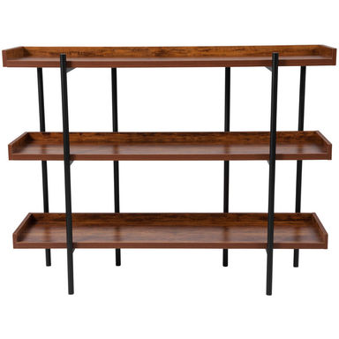 Ohlson Rustic Wood Grain Open-Style 3-Shelf Display Unit
