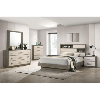Rolston 5-Piece Bedroom Set Grey Oak
