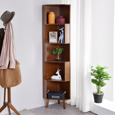 Bassanio  Corner Bookcase Corner Bookshelf Storage Rack