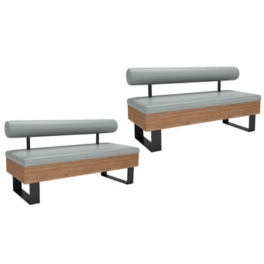 A UNIQUE LIGHT, LLC Blue Faux Leather Double Bench Set Of 2 Faux Leather Upholstered Bench | Wayfair