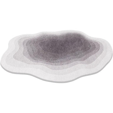Modern Abstract Area Rug, Gradient Irregular Carpets For Living Room, Cloud Shape Bedside Rug, Non-slip Washable Large Area For Bedroom Entryway Dorm Kitchen, Gray
