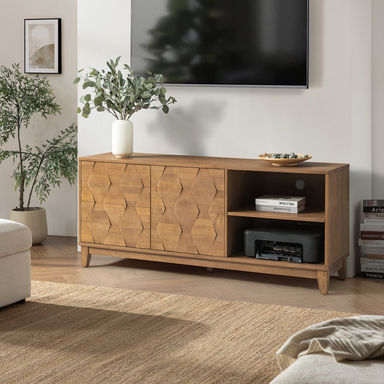 Sara 60"W Modern TV Stand With Adjustable Shelves