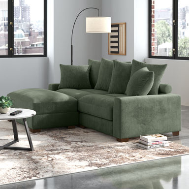 Wade Logan® Arzelia 89" Wide Reversible Corner Sectional with Ottoman & Reviews | Wayfair