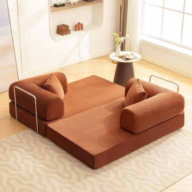 Foldable Three Person Fabric Sofa Bed, high Rebound Density Sponge Sofa