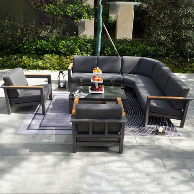 Caggiano 7 Piece Sectional Seating Group with Cushions