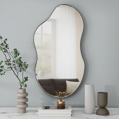 Ashane Asymmetrical Wall Mirror Metal Frame