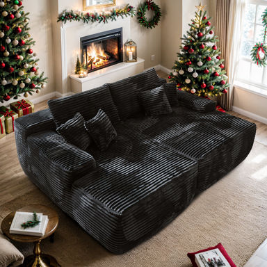 83.87"  Sleeper Sofa With Dual Mattress