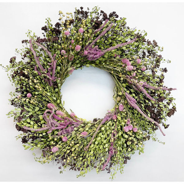 Dried Field Pennycress and Statice 22" Wreath
