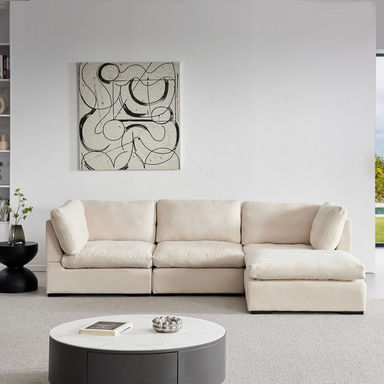 99" Combination Convertible Modular Sectional Sofa , Down Filled L Shaped Corner Couch