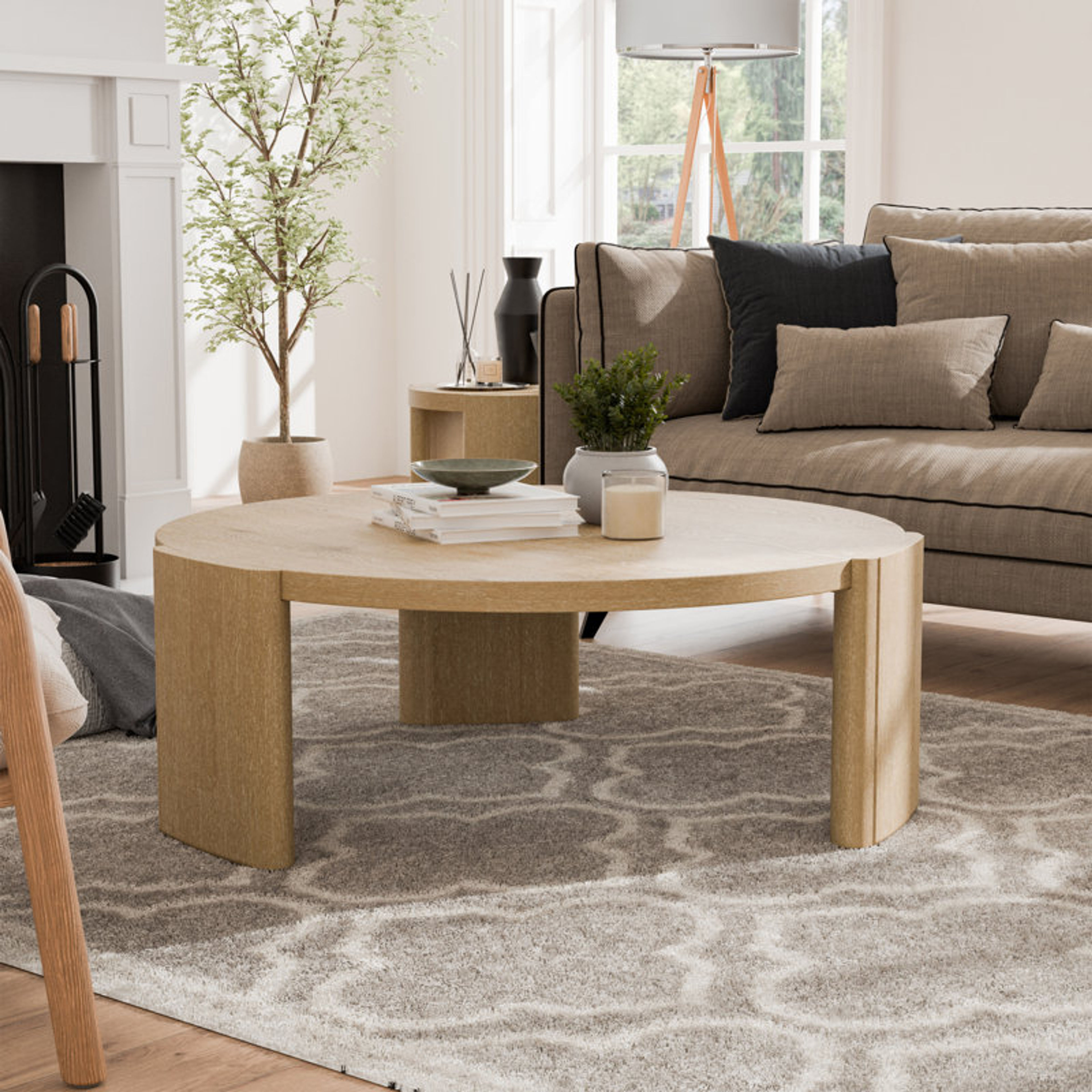 Konegan Modern Circular Coffee Table by Loon Peak