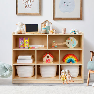 Isabelle & Max™ Alcaldes 8-Section Montessori Shelf for Kids 35.4'' H X 44.6'' W Toy Storage & Reviews | Wayfair