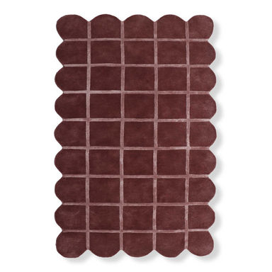 Geometric Hand Tufted Area Rug in Red
