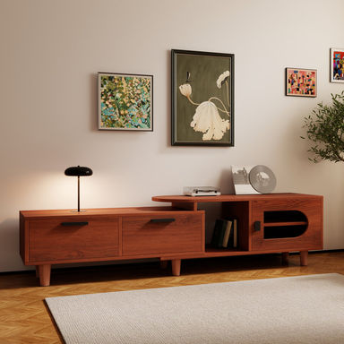 64.5"W Extendable TV Stand With Storage