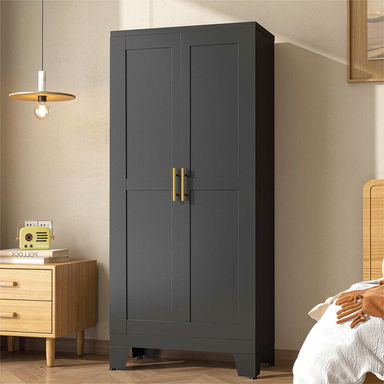 Winston Porter Modern Freestanding Wardrobe Armoire with Two Door