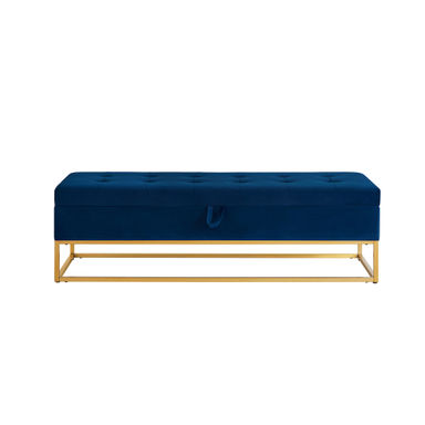 Everly Quinn 58.6" Bed Bench Metal Base With Storage Velvet | Wayfair