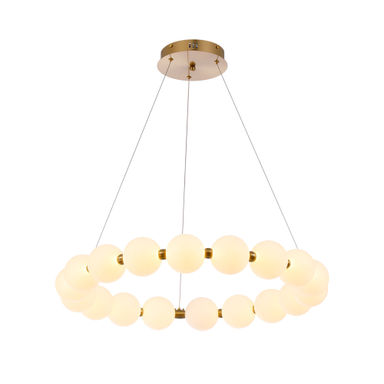 Harmehar 29" Wide Glass Circular Ring Orbit LED Integrated Chandelier