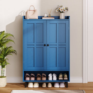 Lark Manor™ 6-Tier 24 Pairs Shoe Cabinet With Doors And Adjustable Shelves For Entryway & Reviews | Wayfair