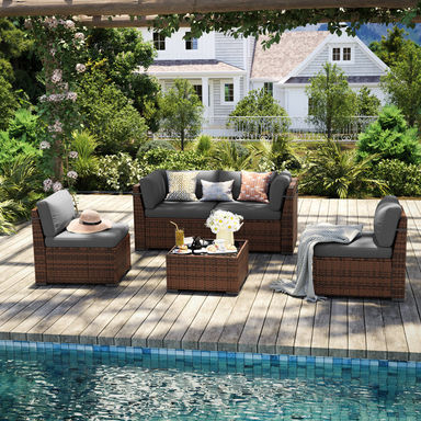 Waldman 4 - Person Outdoor Seating Group with Cushions