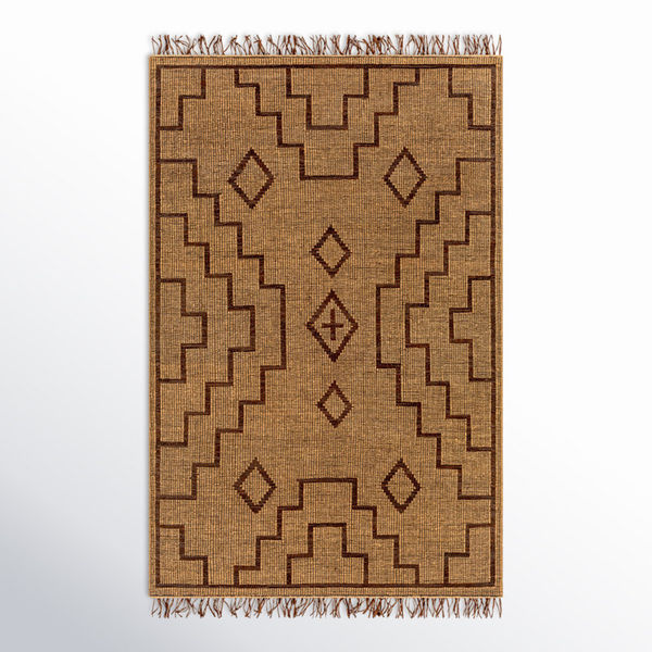 Alfi Southwestern Flatweave Area Rug in Brown/Camel