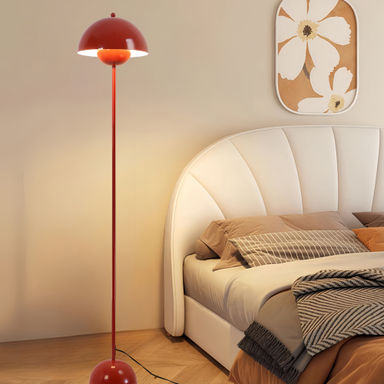 Wrought Studio™ Industrial Metal Shade Pastel Floor Lamp With Foot Switch Modern Tall Standing Lamp For Living Room | Wayfair