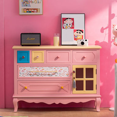 Solid Wood Painted Decoration Simple Locker Accent Cabinet