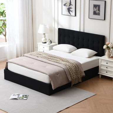 Latitude Run® Arcadia Hydraulic Lift Up Storage Upholstered Platform Bed & Reviews | Wayfair