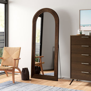 Wade Logan® Borseth Arched Wood Frame Full Length Mirror with Stand & Reviews | Wayfair