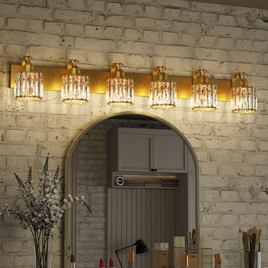 Modern Crystal Bathroom Vanity Lights Gold