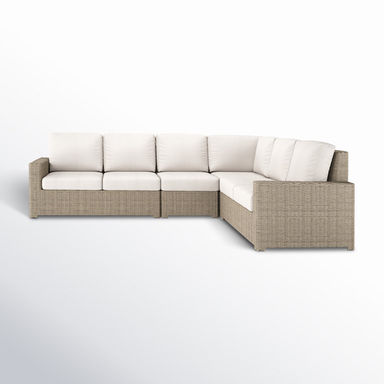 Hutsonville 116" Wide Outdoor L-Shaped Patio Sectional with Cushions