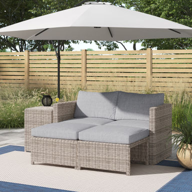 Morland 5 Piece PE Rattan Sectional Seating Group with Cushions