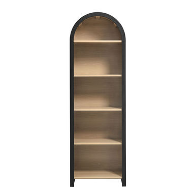 Evie Arched Narrow Bookcase Display Cabinet In Black