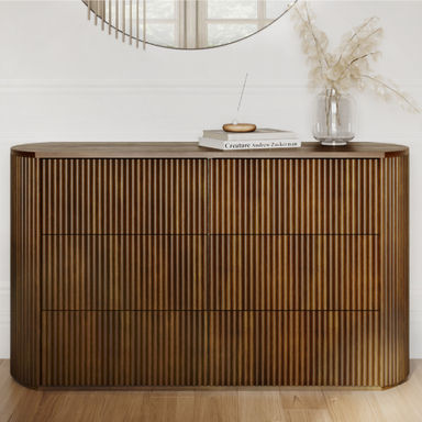 Latitude Run® Ellison Fluted Solid Wood Dresser Walnut | Wayfair