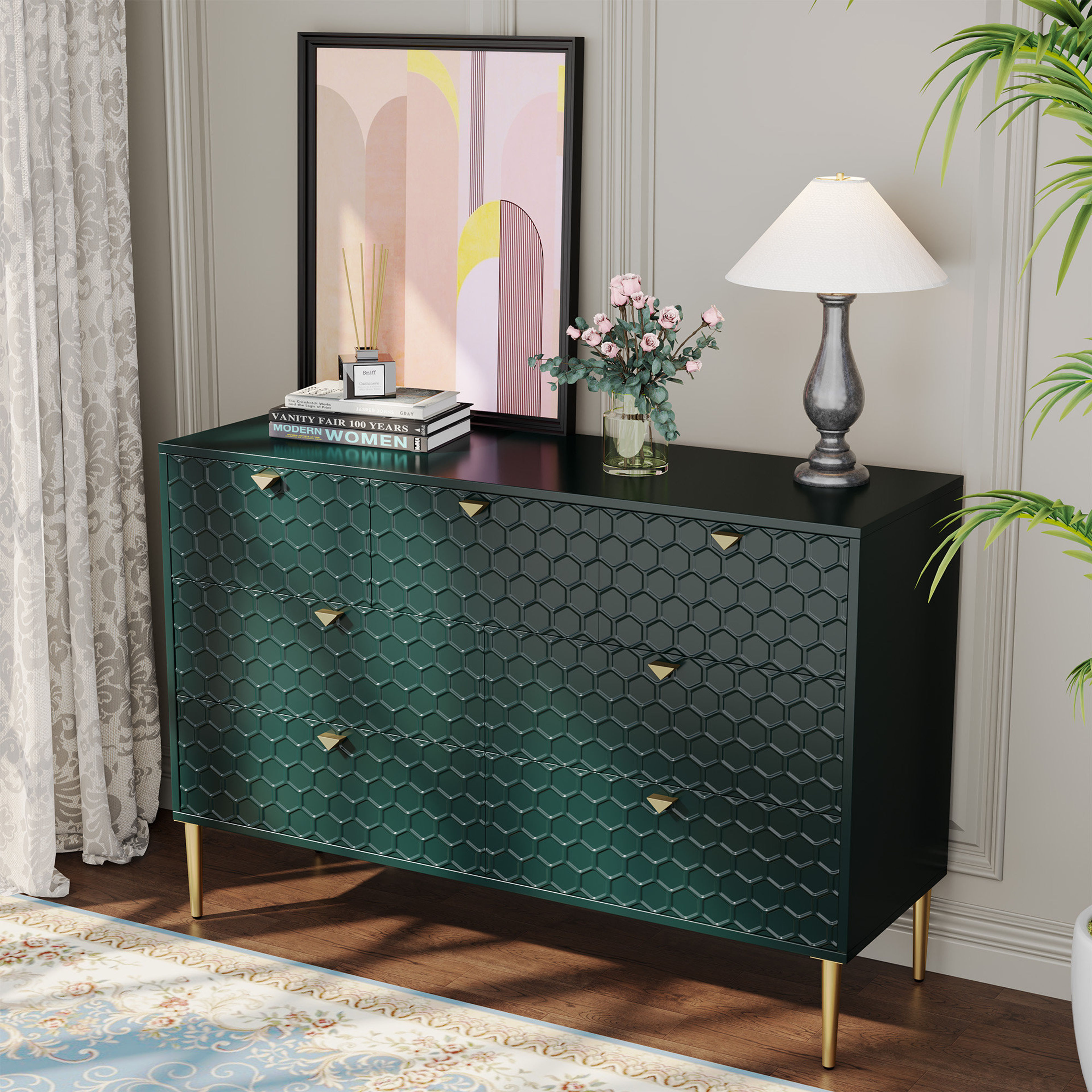 Everly Quinn Lucreta 7-Drawer Dresser 47.8" Wide Modern Storage