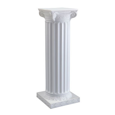 Shaver Empire Column Pedestal Floral Stand White Indoor/Outdoor Polyethylene Lightweight Commercial-Grade Plastic