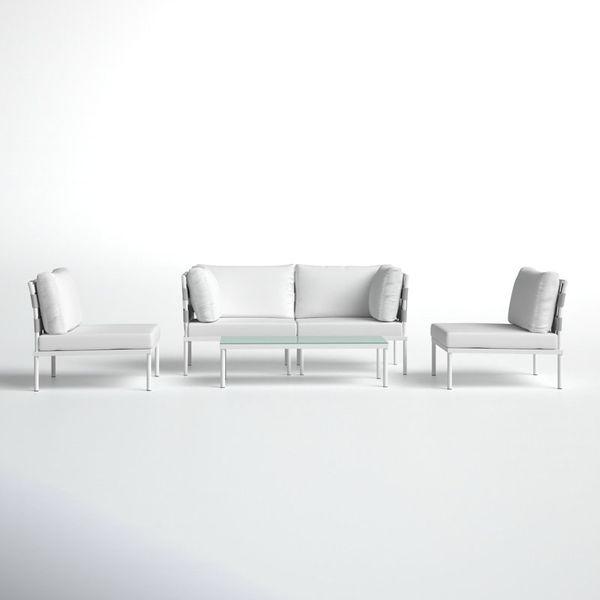 Harmony 5-piece Outdoor Patio Aluminum Sectional Sofa Set