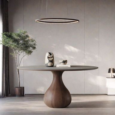 Tanairy Luxury Vintage Rock-Plate Round Dining Table