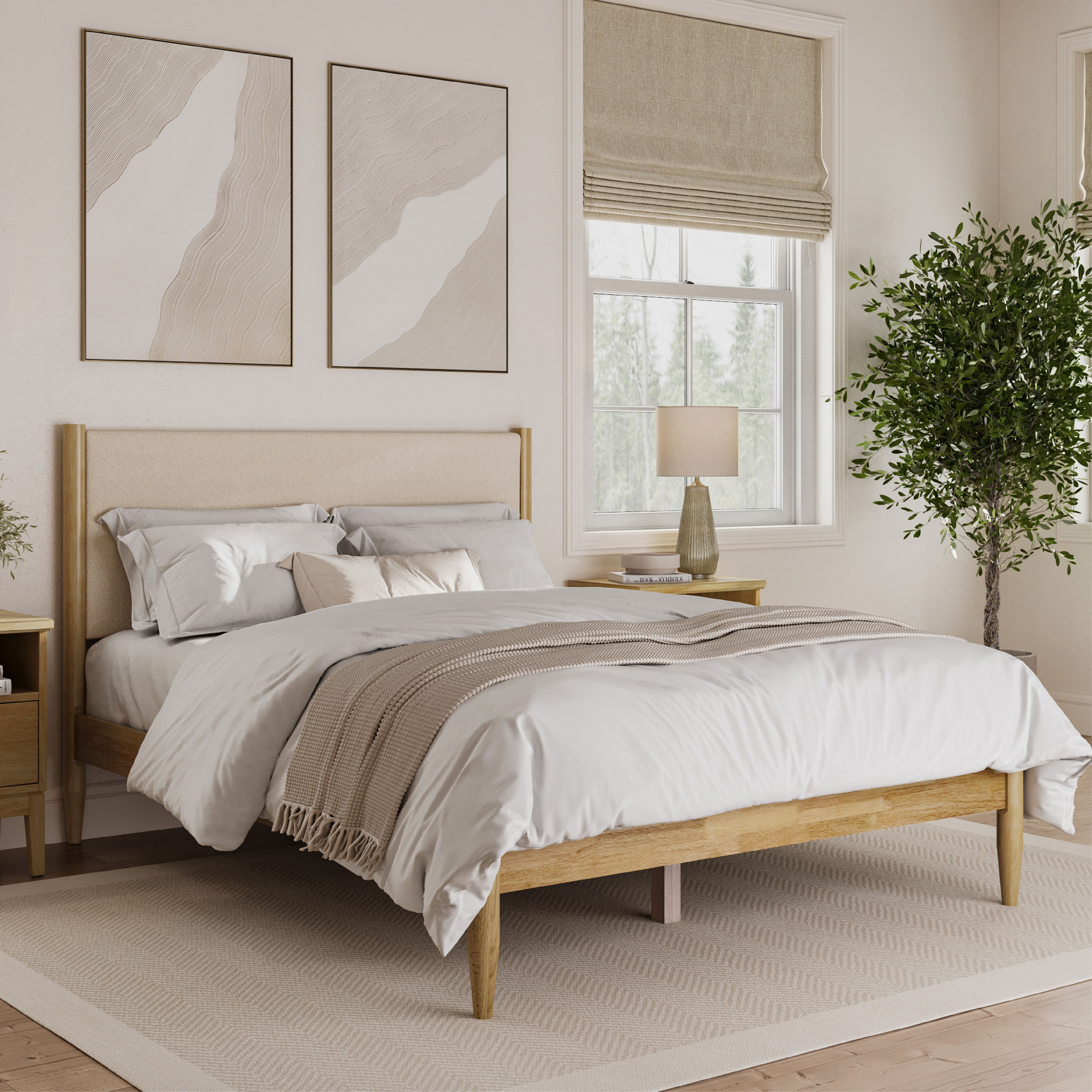 Besan Solid Wood Boucle Upholstered Daybed by Wade Logan