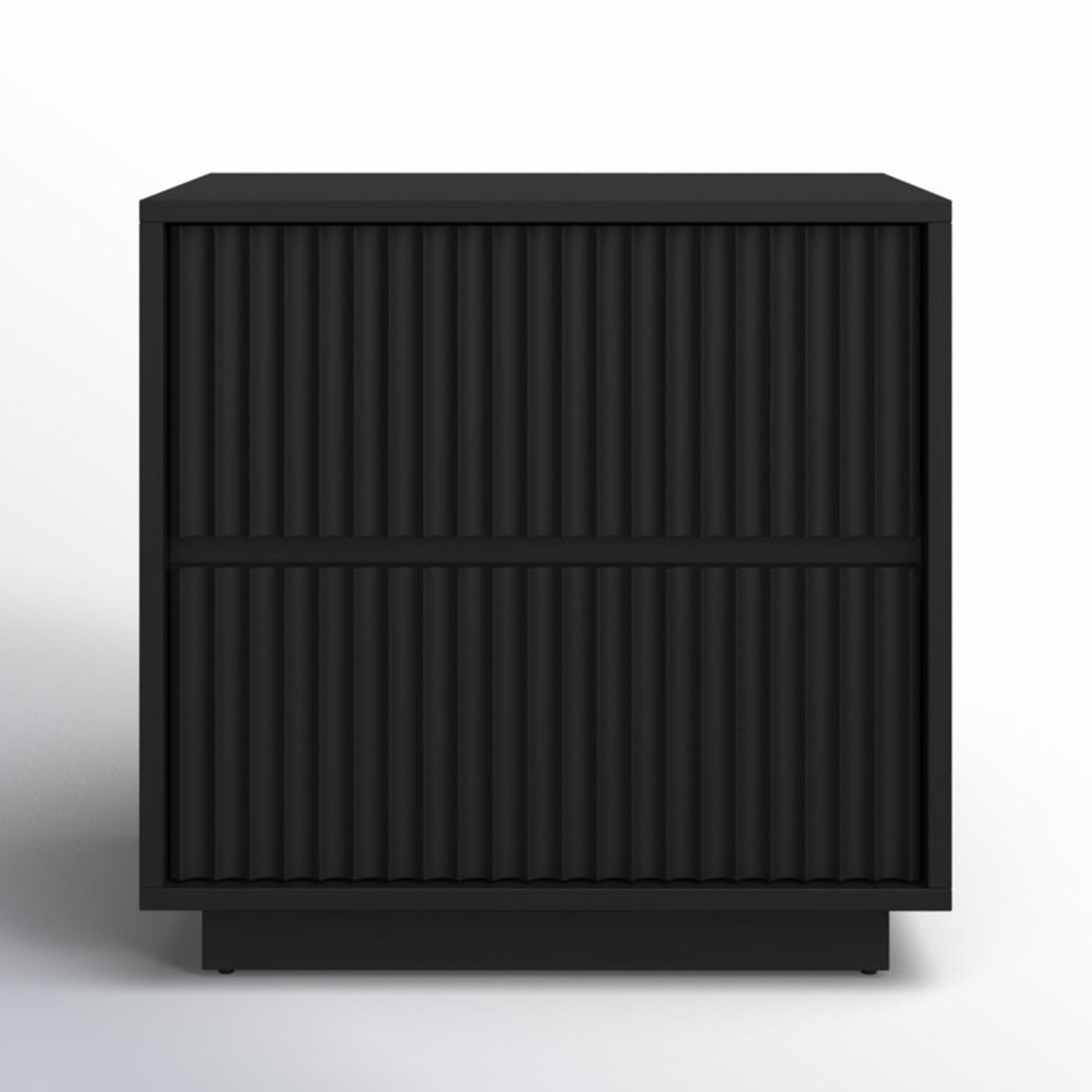 AllModern Paloma Black 2-Drawer Nightstand - Solid Wood