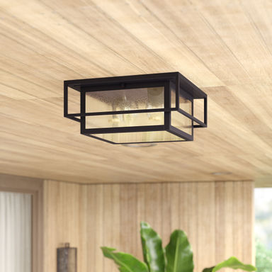 Mercury Row® Stumbaugh Espresso Bronze 2 -Bulb Outdoor Flush Mount & Reviews | Wayfair