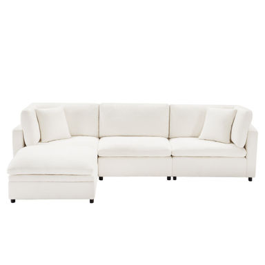 118.5” Oversized Cloud Modular Sectional Down Filled 4-Seater L Shape Sofa