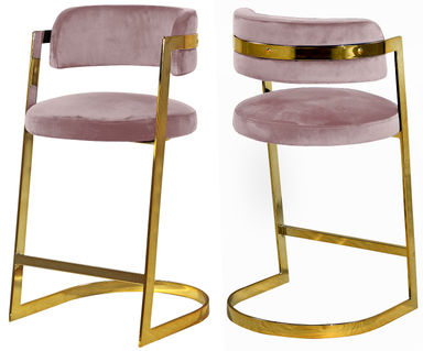 Wickley Upholstered Counter Stool with Metal Frame