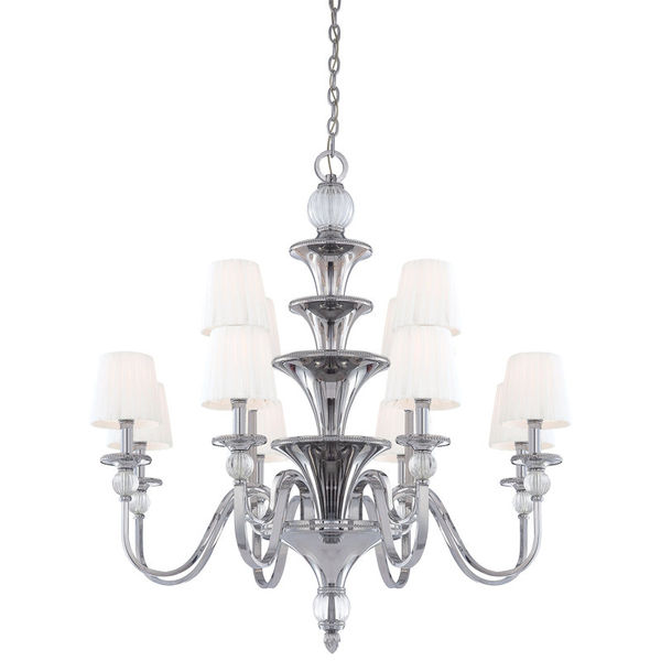 Aise 12-Light Shaded Tiered Chandelier