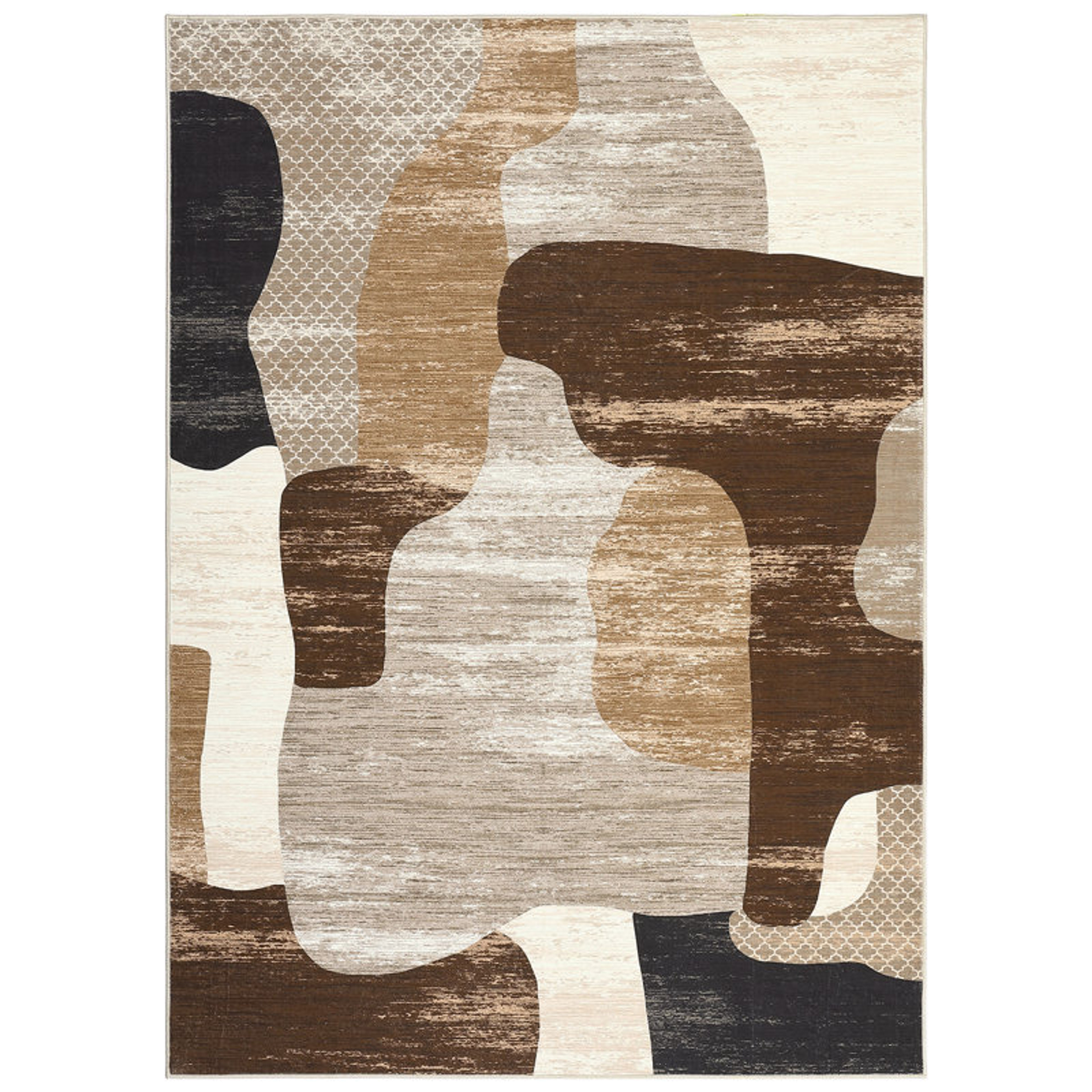 Modern Abstract Washable Non-Slip Area Rug 5x7' for Living Room