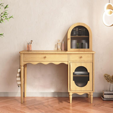 Jordynn 39.4'' Makeup Vanity with Hook and Drawers