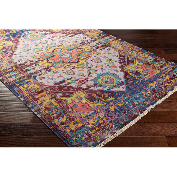 Bally Oriental Hand-Knotted Wool Eggplant/Lilac Area Rug