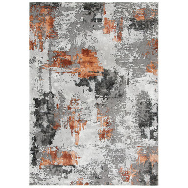 Ettinger Abstract Gray/Orange Area Rug