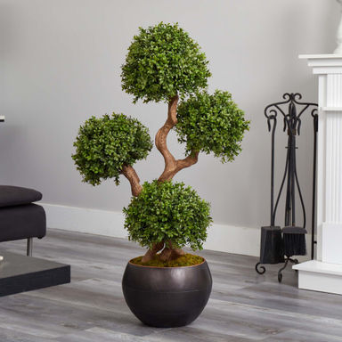 Canora Grey Artificial Four Ball Boxwood Topiary in Decorative Decorative Vase & Reviews | Wayfair